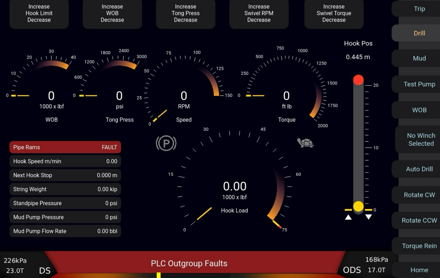 IntelliBeam HMI — live stability monitoring with COG indicator